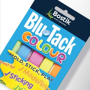 ST BOSTIK Blu Tack Colour Πολύχρωμη Επαναχρησιμοποιησίμη Κόλλα σε μορφή Πλαστελίνης