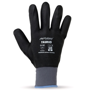 NITRILE GLOVES GALAXY TAURUS BLACK-GREY L-2XL