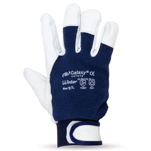 LEATHER-FABRIC GLOVES GALAXY WINTER WHITE-NAVY BLUE L-2XL