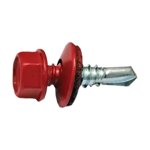 SCREW HEXAGON GALVANIZED RED HEAD WITH 16mm EPDM WASHER (3 HOLE) DIN 7504K, FF GROUP, M6.3X025 (300pcs)