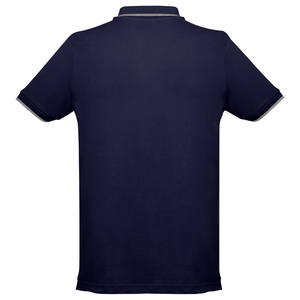 Ανδρικό δίχρωμο μπλουζάκι polo
 TH Clothes Rome - Eclipse blue/Grey melange 38-8105C Photo 2