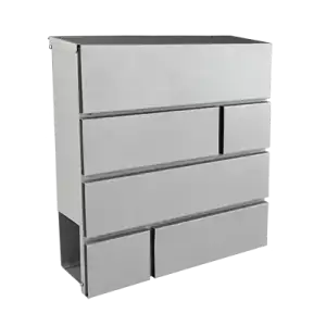MAILBOX SILVER WITH NEWSPAPER CASE, 370x370x105x0.6mm, FF GROUP