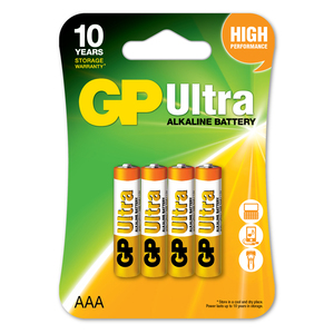 Batteries GP ULTRA Alkaline AAA LR03 4pcs