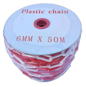 Red White Plastic Chain 6mm 50m PARK-CH-1-50