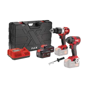 SET - HAMMER DRILL & IMPACT DRIVE WITH 2x5,0 BATTERIES PD 2G 18-EC FS55 & ID 1/4"18.0-EC C Flex