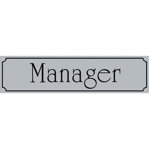 Aluminum sign plate ''MANAGER''