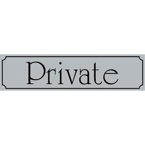 Aluminum sign plate ''PRIVATE''