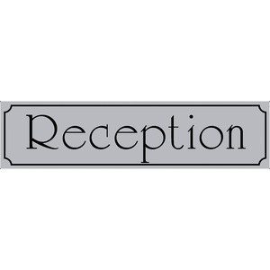 Aluminum sign plate ''RECEPTION''