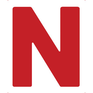 Self-adhesive marking plate "N"