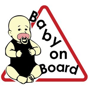 Πινακίδα σήμανσης αυτοκόλλητη ''BABY ON BOARD''
