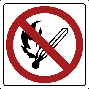 PVC sign "NO OPEN FLAME"