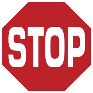 Self-adhesive "STOP" sign for windows