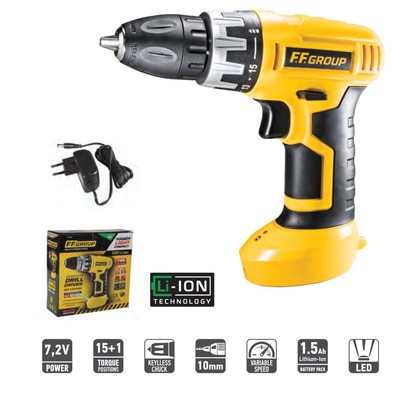 Rechargeable drill driver FF GROUP CDD 7.2V EASY