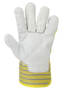 LEATHER-FABRIC GLOVES GALAXY ORION WHITE-YELLOW XL Photo 2