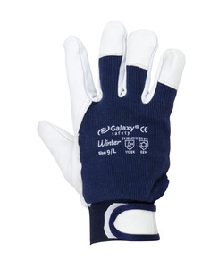 LEATHER-FABRIC GLOVES GALAXY WINTER WHITE-NAVY BLUE L-2XL
