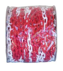 Plastic Chain White Red Color 8mm and 25 Meters PARK-CH-2-25