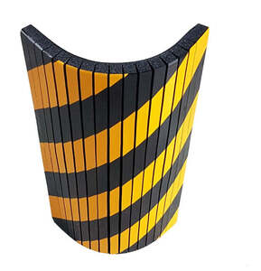 Αυτοκόλλητο Αφρώδες Προστατευτικό με Εγκοπές, με Κίτρινες και Μαύρες Ανακλαστικές Λωρίδες PARK-FSWP5025BY