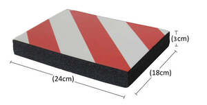Self-Adhesive Foam Garage Wall Protector with Red and White Reflective Stripes PARK-FWP2418RW