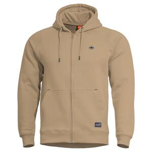 PHAETON HOOD ZIP SWEATER | K09021-ZIP-82-Tan Brown