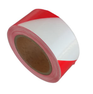 Hazard marking tape with white and red color