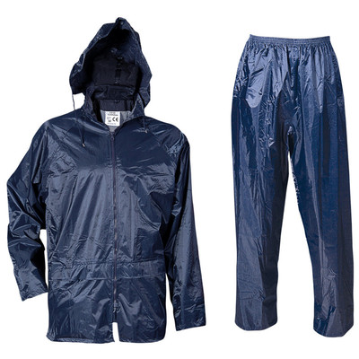 Αδιάβροχο κοστούμι PVC με κουκούλα μπλε Φωτογραφία 2